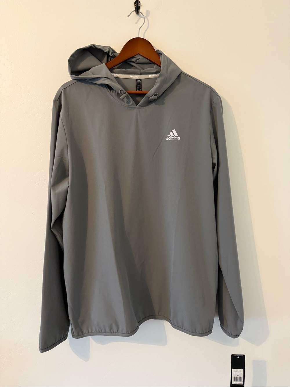 adidas Gray Performance Hooded Pullover Jacket
